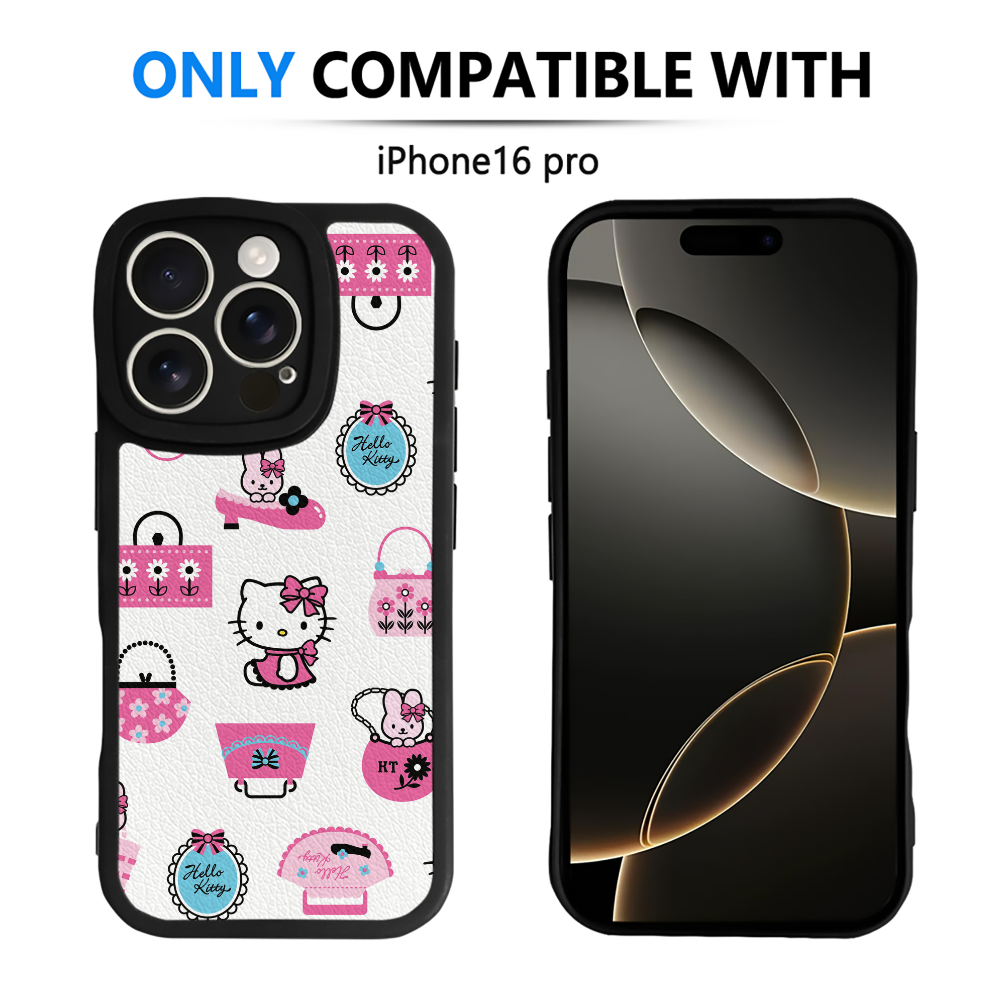 （画像用） Hello Kitty ハローキティ 【iPhone 16シリーズ対応】シリコンスマホケース（レザー調） 材質：シリコン